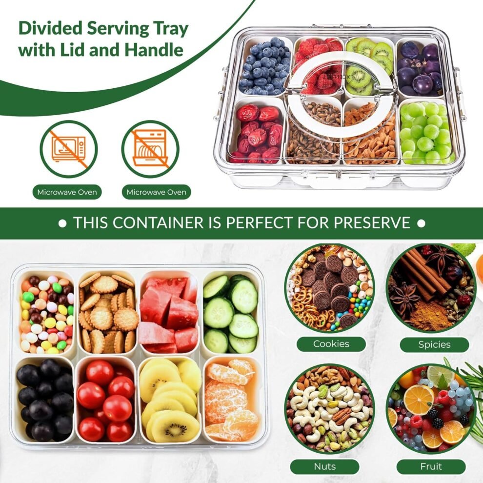 divided snack tray with lid